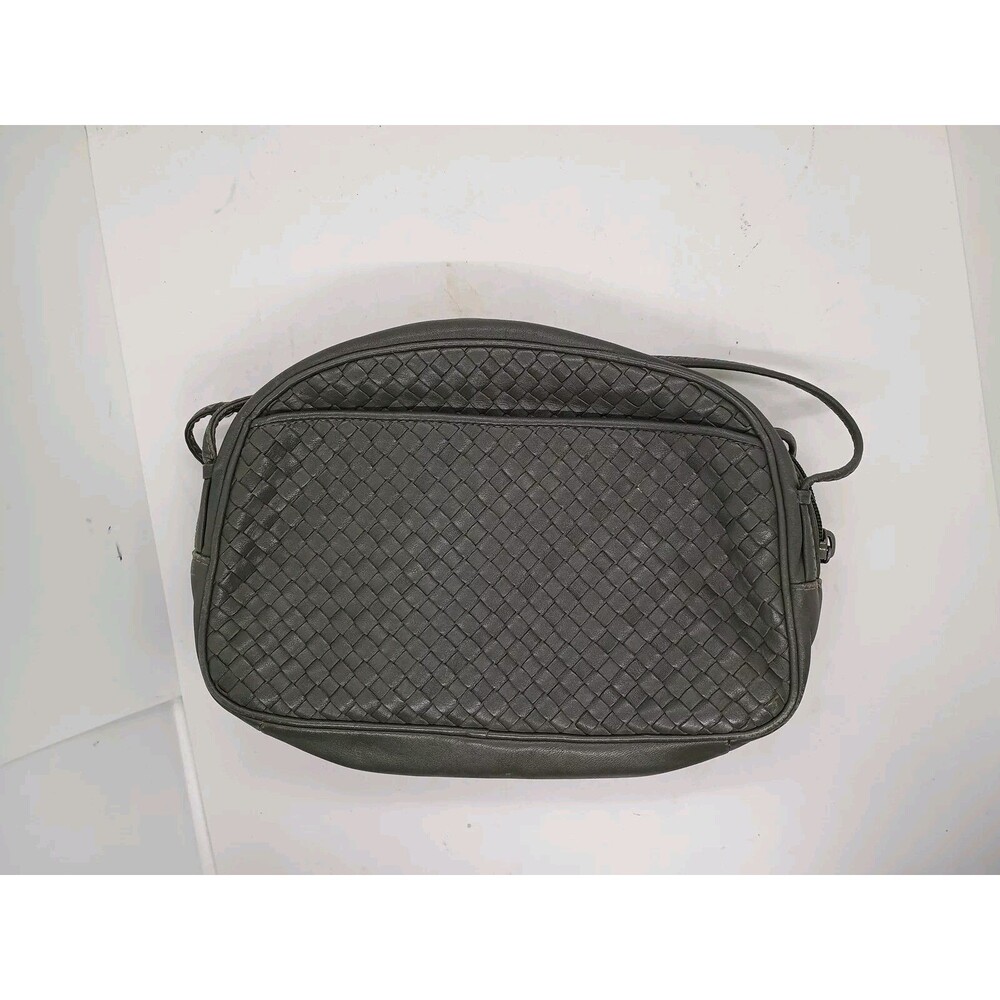 Ganson Braided Woven Double Shoulder Strap Purse Bag Gray Retro Vintage Classic - Picture 2 of 7